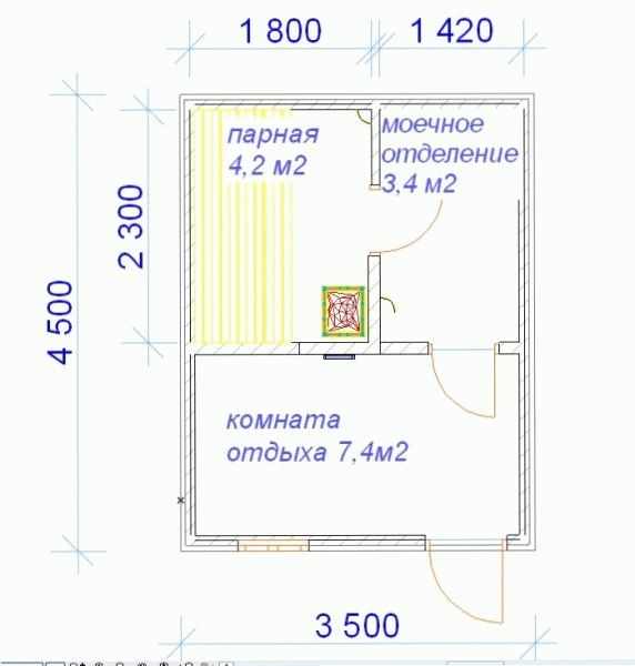 
Схема постройки бани		