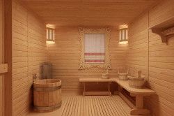 
Интерьеры бани внутри		