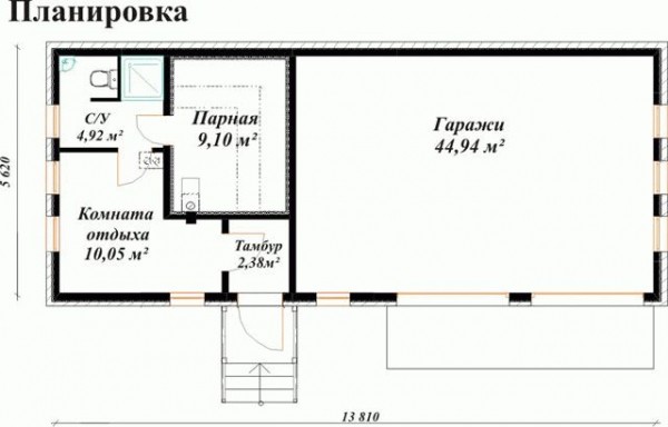 
Баня с гаражом		