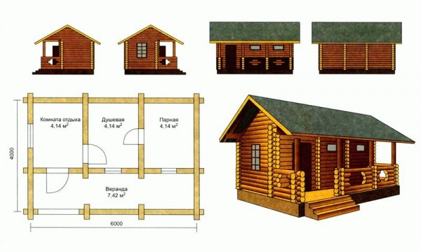 Проект маленькой бани
Проект маленькой бани