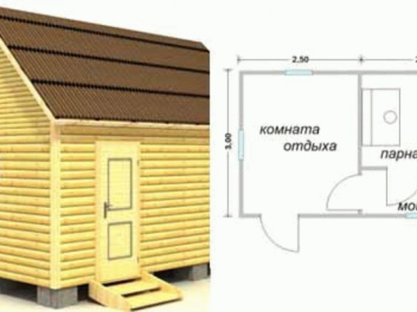 
План бани 4х5 мойка и парилка отдельно		